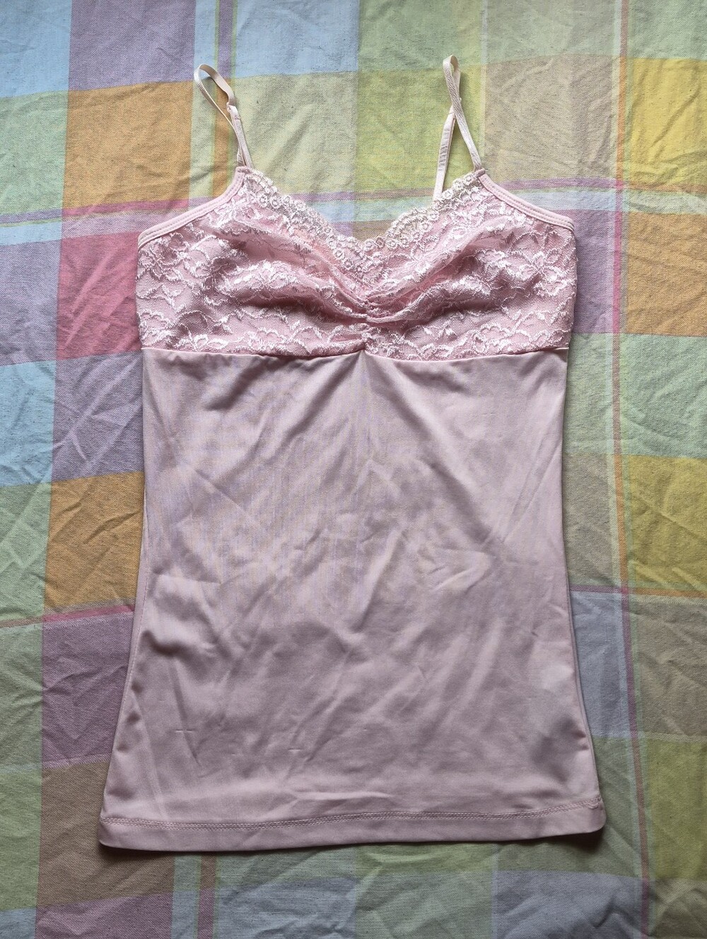 Suzy Shier Soft Pink Lace-Trim Cami